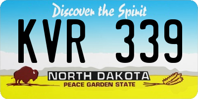 ND license plate KVR339
