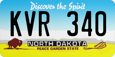ND license plate KVR340