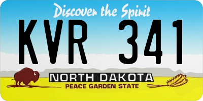 ND license plate KVR341
