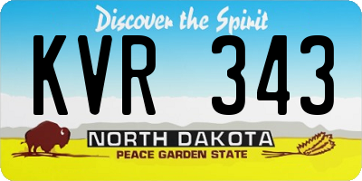 ND license plate KVR343