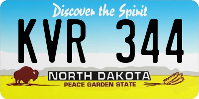 ND license plate KVR344