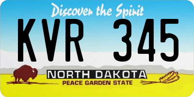 ND license plate KVR345