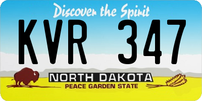 ND license plate KVR347