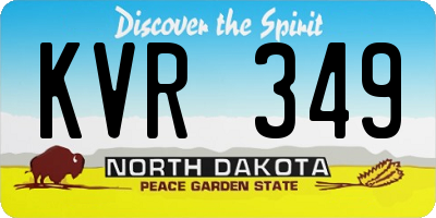ND license plate KVR349