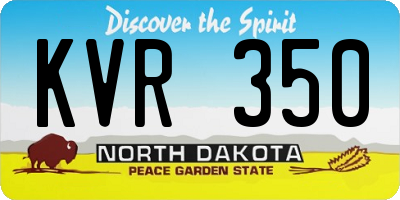 ND license plate KVR350