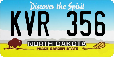 ND license plate KVR356