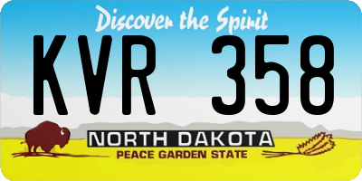 ND license plate KVR358