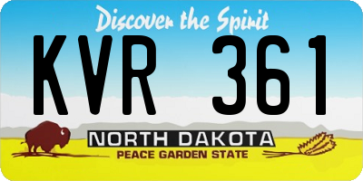 ND license plate KVR361