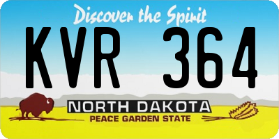 ND license plate KVR364