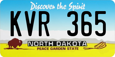 ND license plate KVR365