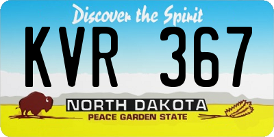 ND license plate KVR367
