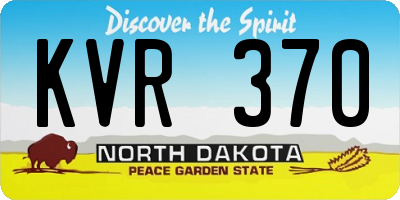 ND license plate KVR370