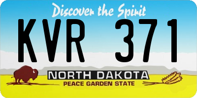 ND license plate KVR371