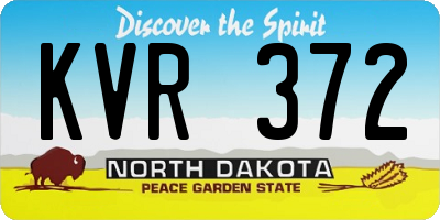 ND license plate KVR372