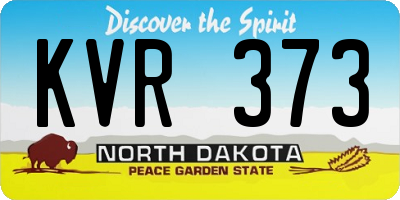 ND license plate KVR373