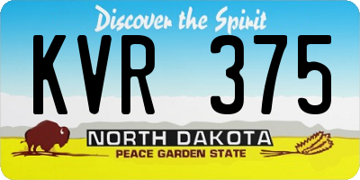ND license plate KVR375