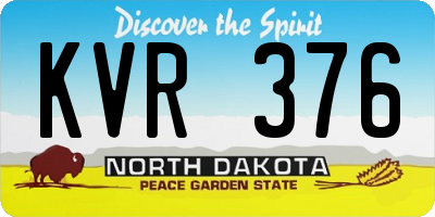 ND license plate KVR376