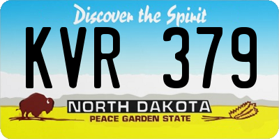 ND license plate KVR379