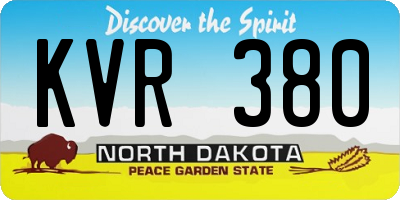 ND license plate KVR380