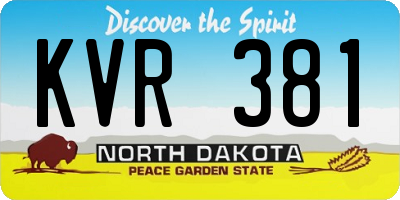ND license plate KVR381