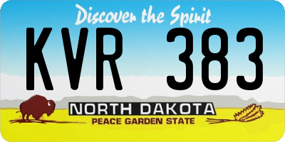 ND license plate KVR383