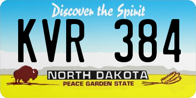 ND license plate KVR384