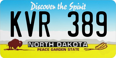 ND license plate KVR389