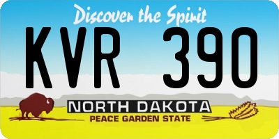 ND license plate KVR390