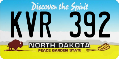 ND license plate KVR392