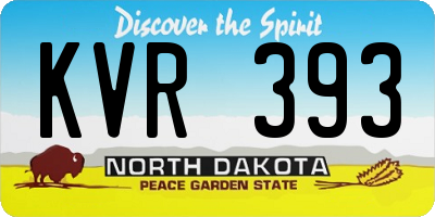 ND license plate KVR393