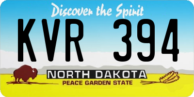 ND license plate KVR394