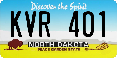 ND license plate KVR401