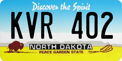 ND license plate KVR402
