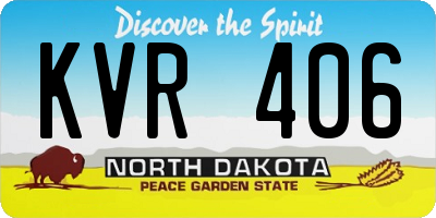 ND license plate KVR406