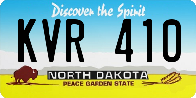 ND license plate KVR410