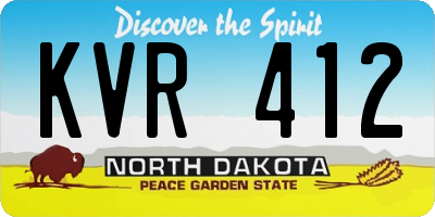 ND license plate KVR412