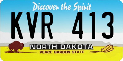 ND license plate KVR413