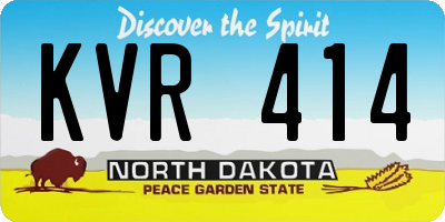 ND license plate KVR414
