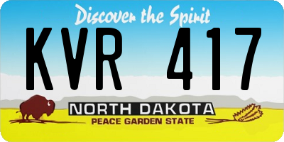 ND license plate KVR417