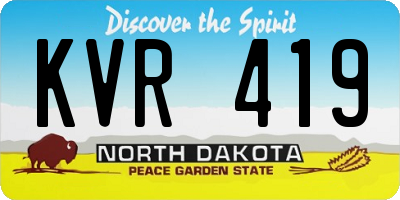 ND license plate KVR419