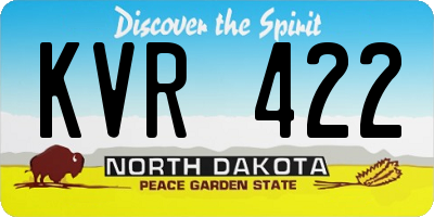 ND license plate KVR422
