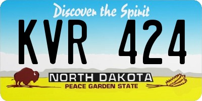 ND license plate KVR424