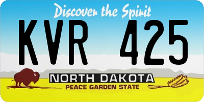 ND license plate KVR425