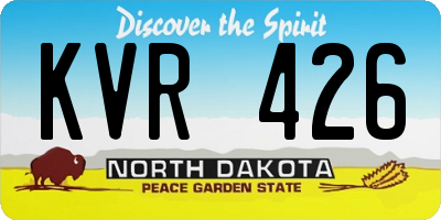 ND license plate KVR426