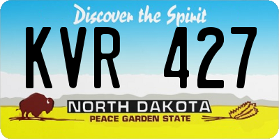 ND license plate KVR427