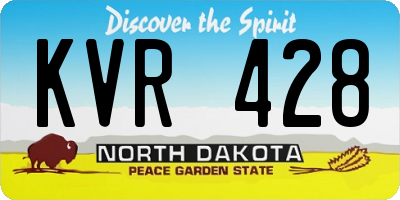 ND license plate KVR428