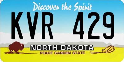 ND license plate KVR429