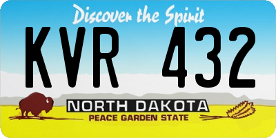 ND license plate KVR432
