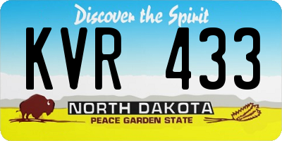 ND license plate KVR433