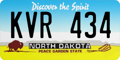 ND license plate KVR434